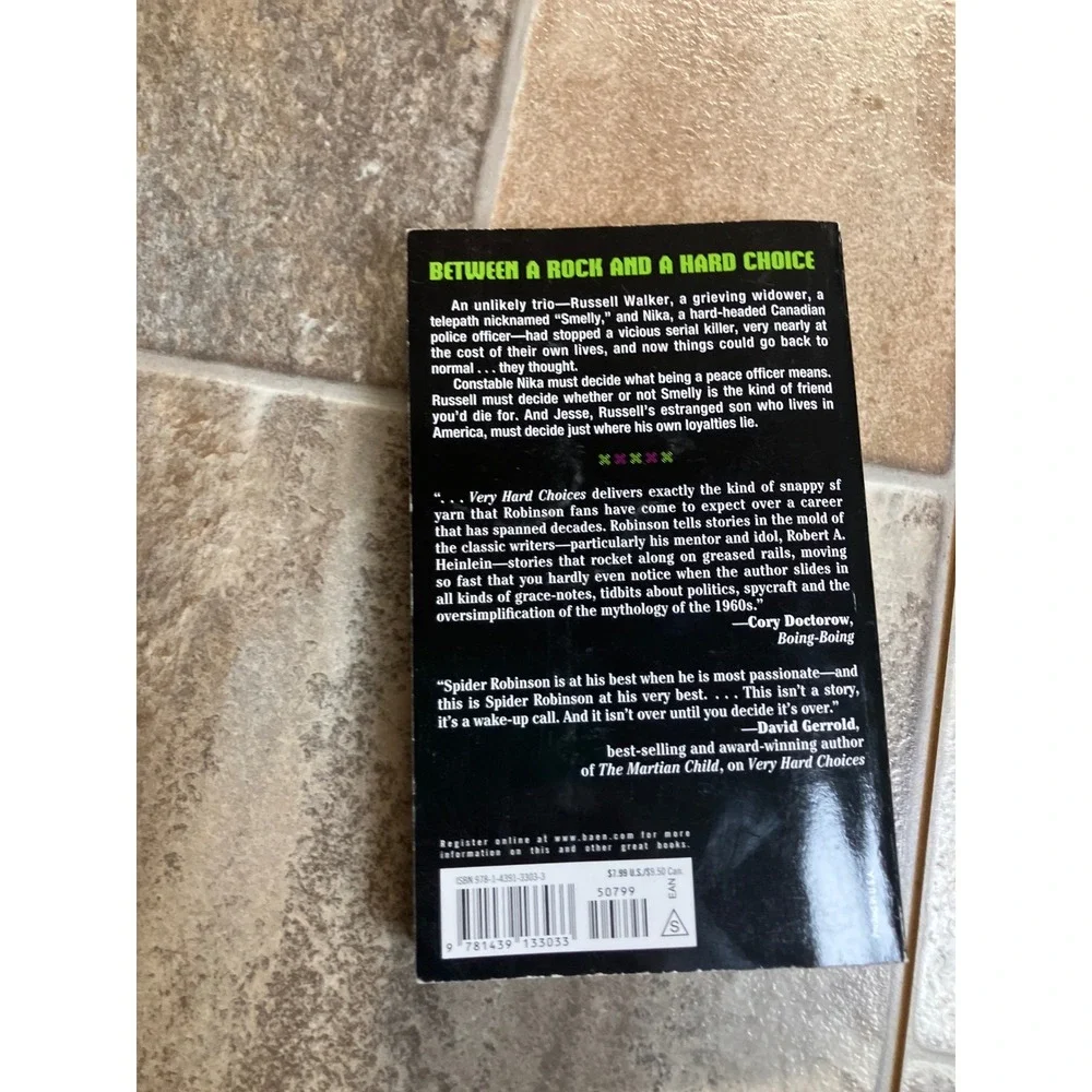 Spider Robinson VERY HARD CHOICES‎ Science Fiction Paperback Book 2009